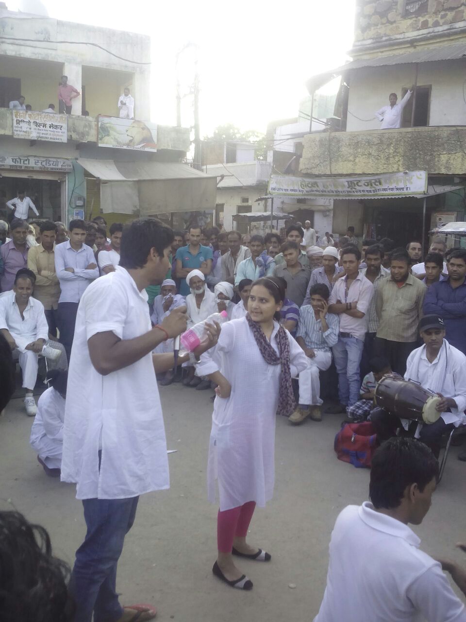 Nukkad Natak Crowd Gathering